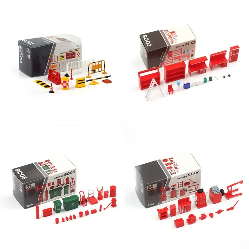 XCARTOYS 1/64 peut tambour d'huile outils d'entretien de voiture SC05 outils de Garage ensemble d'accessoires SC06 scène de modèle de voiture