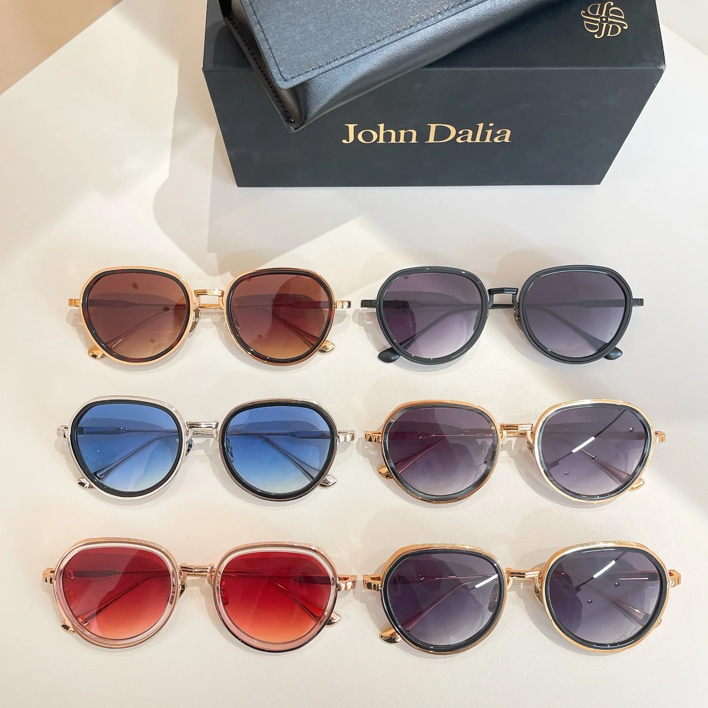 Top High Quality Sunglasses Men and Women For JOHN DALIA JD SCARLETT Style Retro Fashion Special Design Sun Glasses with box