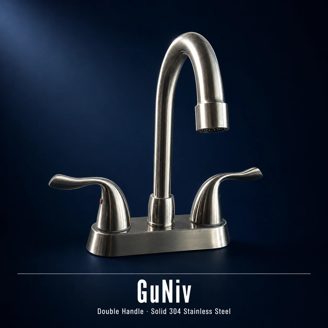 Double Handle 4 in. Centerset Bathroom Faucet, 304 Stainless Steel Vanity Sink Faucet 2/3 Hole, Ceramic Cartridge Brushed Nickel