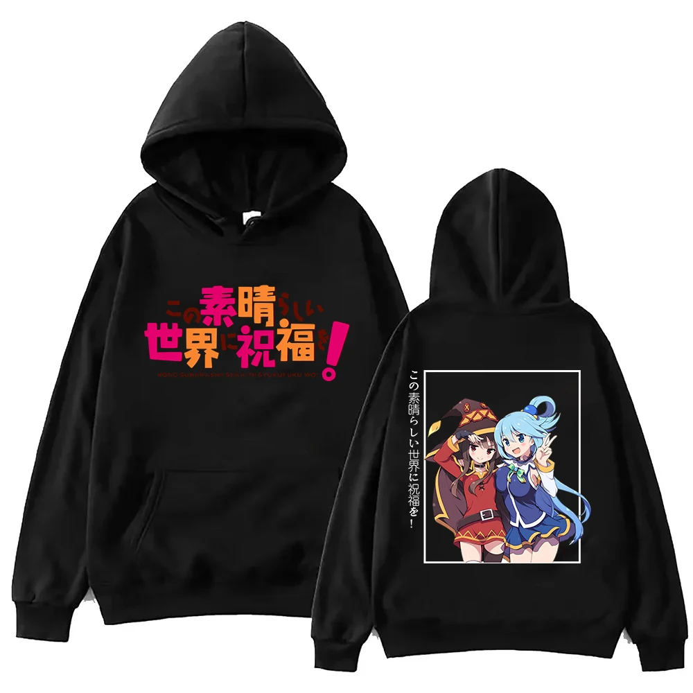 

Anime Konosuba Hoodie Megumin Cute Printed Hooded Men Women Oversized Hoodies Casual Sweatshirt Harajuku Unisex Streetwear