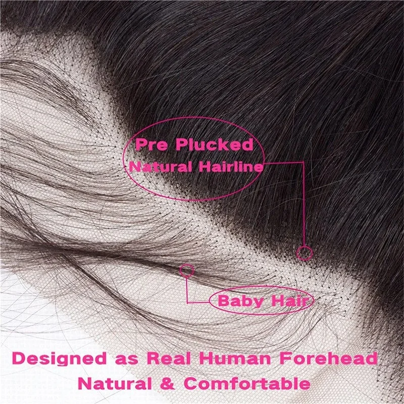 Alimice 13x4 Lace Frontal Human Hair Body Wave Ear to Ear Unprocessed Virgin Hair Lace Frontal Pre-Plucked with Baby Hair