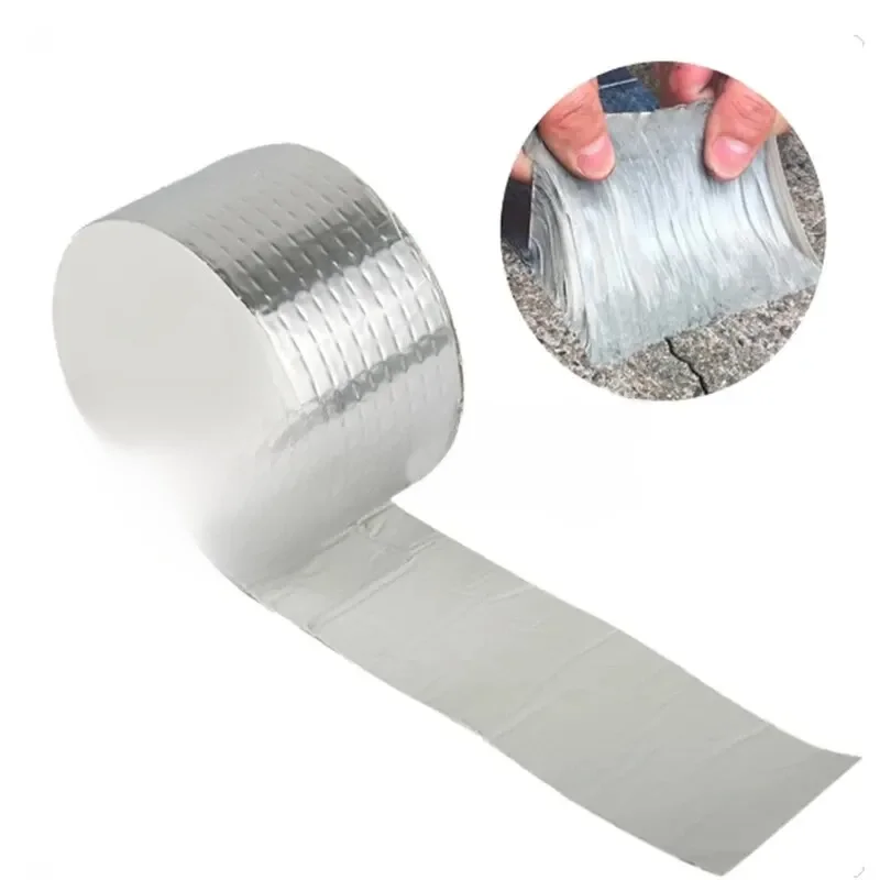 1 rouleau de ruban butyle auto-adhésif imperméable, feuille d'aluminium, colmatage des fuites, couleur acier, fuite de toit, matériau Repahandwir, travail manuel