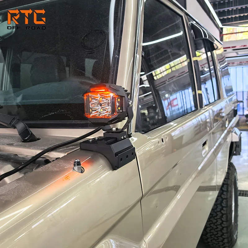 RTG Auxiliary Light Brackets for Toyota Land Cruiser LC76 Lights Stand Hood Light Base Spotlight Brackets