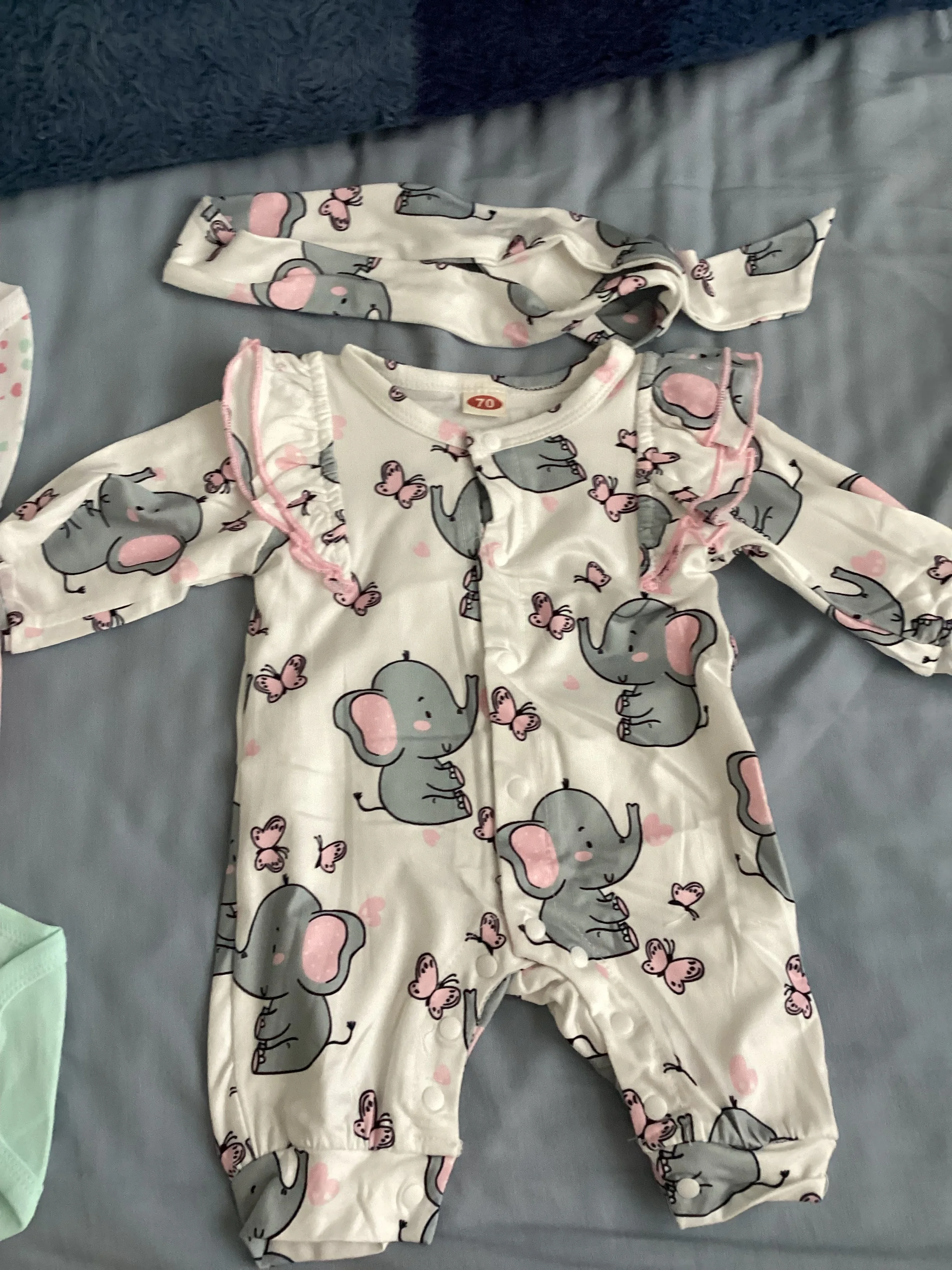 Baby Girl Elephant Romper Set photo review