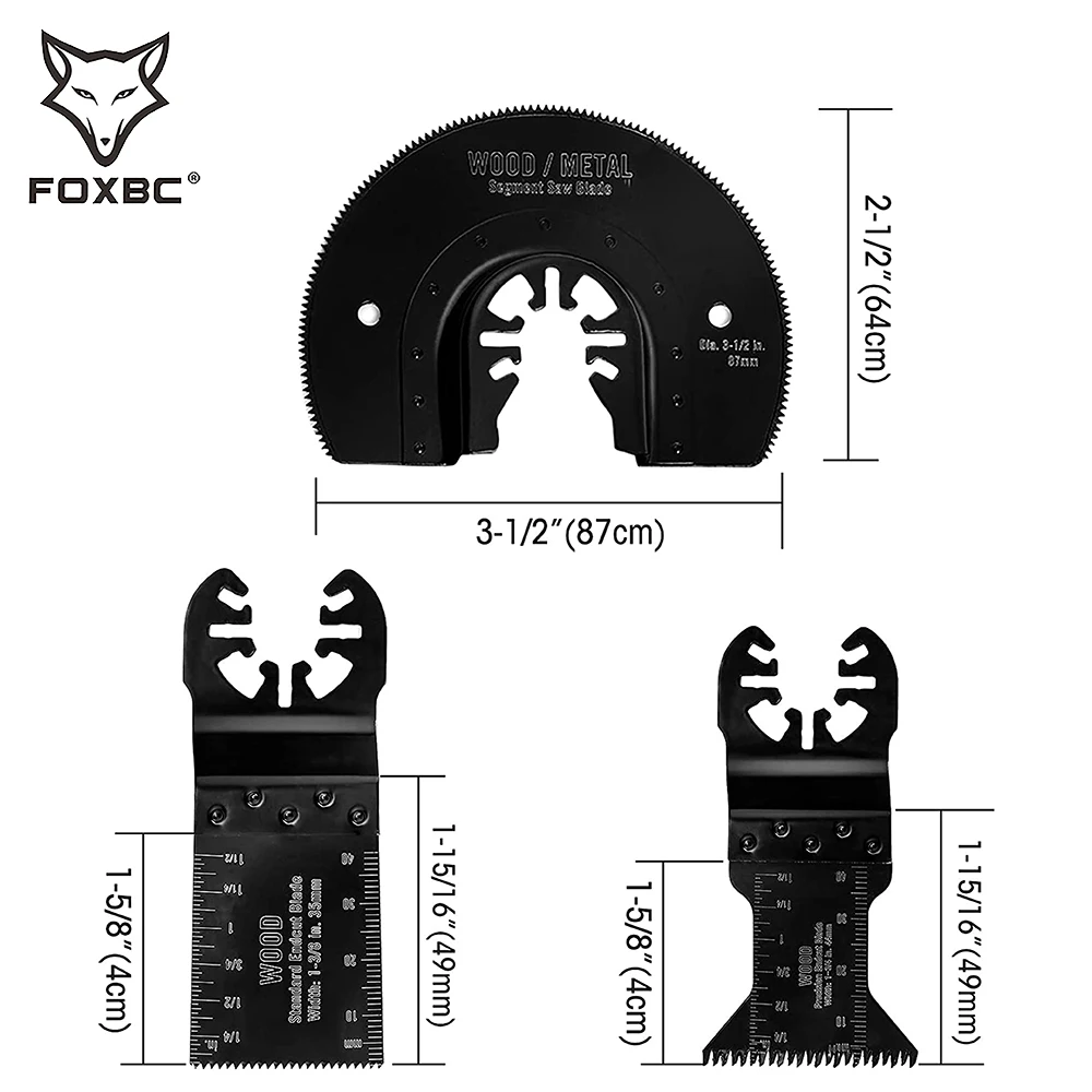 FOXBC Metal/Wood Oscillating Saw Blades Set Fits Dewalt, Craftsman, Ridgid, Milwaukee, Rockwell, Ryobi and More 23pcs