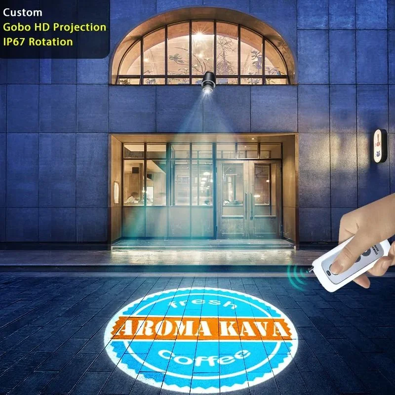 Custom LED HD Indoor Outdoor IP67 Waterproof Rotating Advertising Image Projection Lamp Gobo Logo Projector