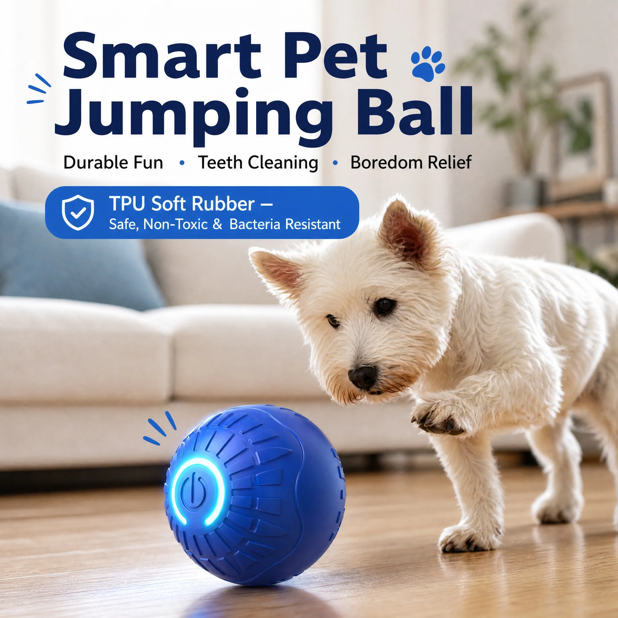 Smart Dog Toy Ball Electronic Interactive Pet Toy Moving Ball USB Automatic Moving Bouncing for Puppy Birthday Gift Cat Products