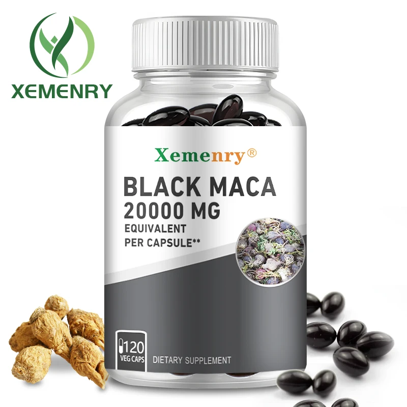 Black Maca Supplement - Promotes Power and Muscle Growth, Increases Energy, Endurance and Muscle Mass - 120 Capsules