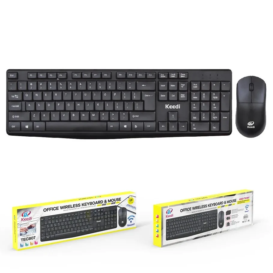 2.4 جيجا هرتز ABNT2 طقم لوحة مفاتيح وماوس لاسلكي USB يصل إلى 10 متر مريح للكمبيوتر المحمول ويندوز ماك الراحة والتنقل