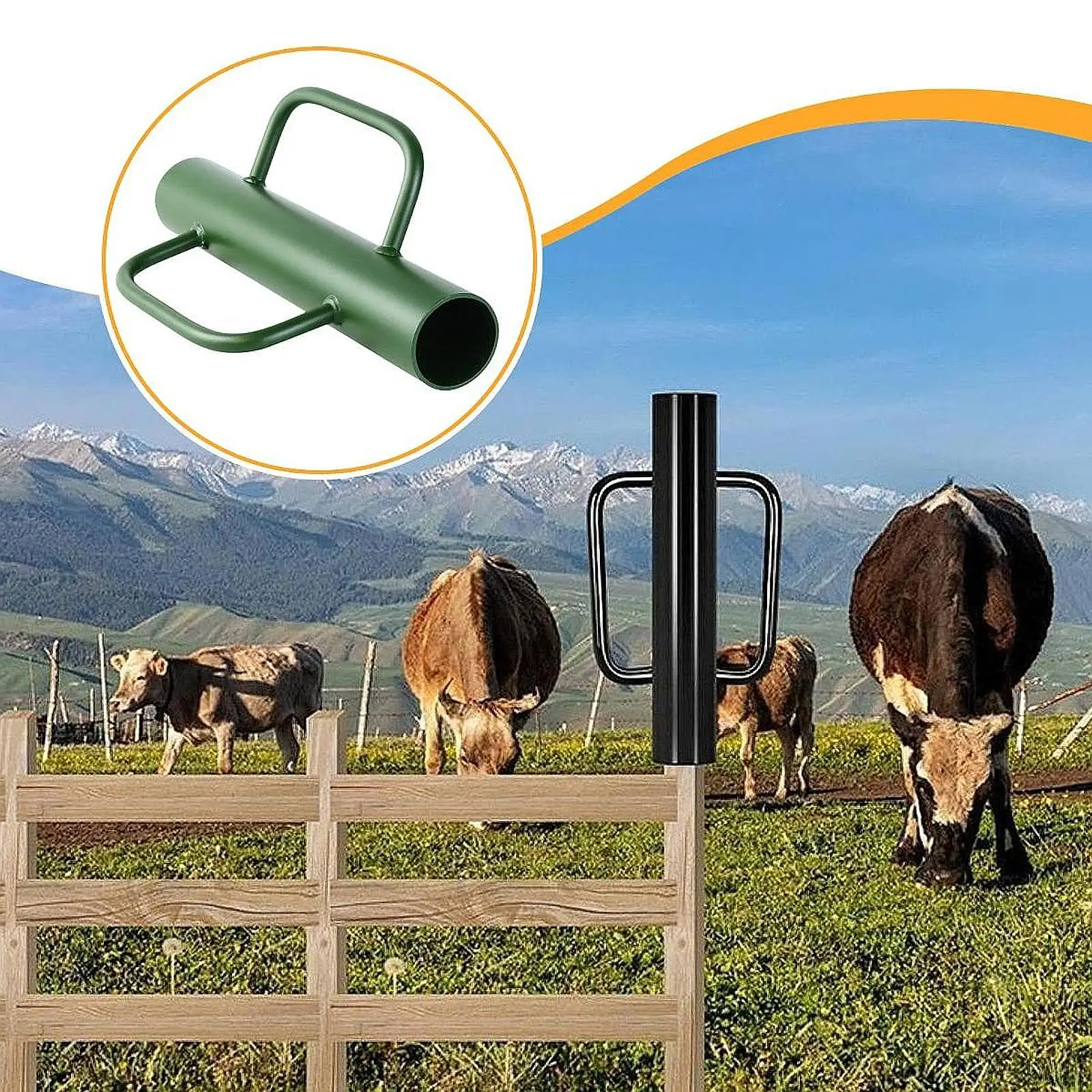 

Fence Post Driver Sturdy T Post Pole Pounder Metal Practical Post Rammer Portable for Ranches Channel U Fencing Post Rammer