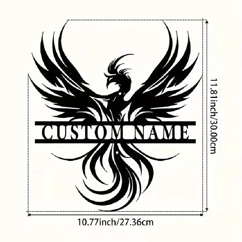Custom Stunning Phoenix Bird Metal Wall Art Decor, Featuring a Beautiful Phoenix, Perfect Gifts for Wall Decor for Porch/Patio