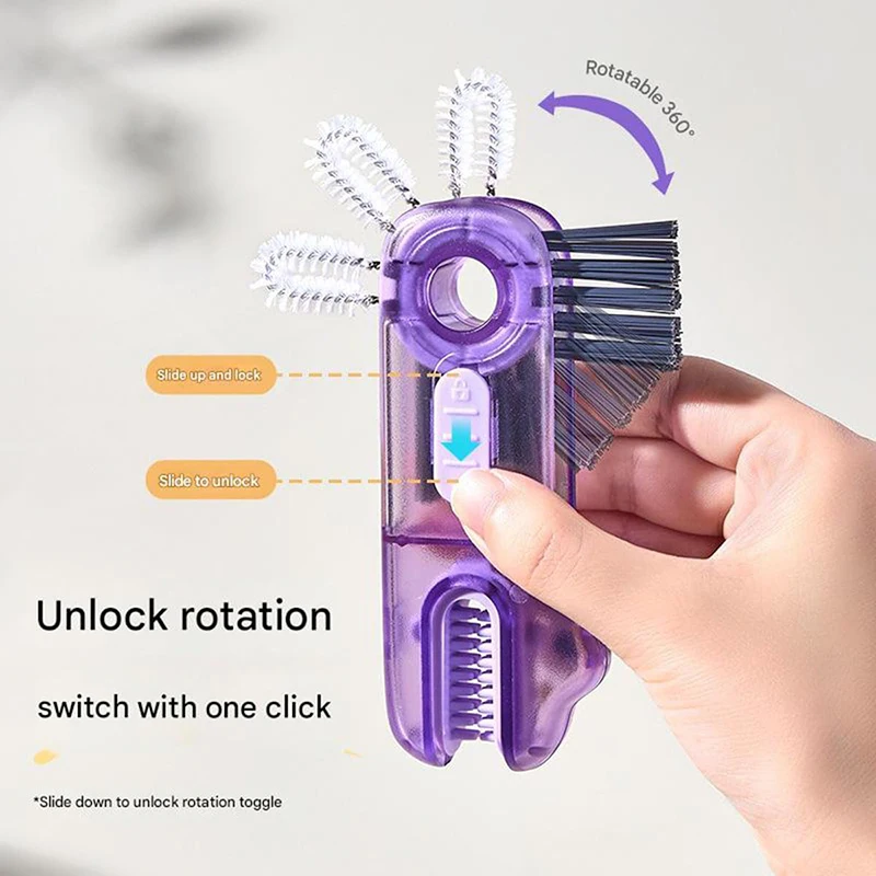 Portable Bottle Brush Set - Long Handle, Narrow Head, for Water Bottles, Tumblers, Straws, Dishwasher Safe ​