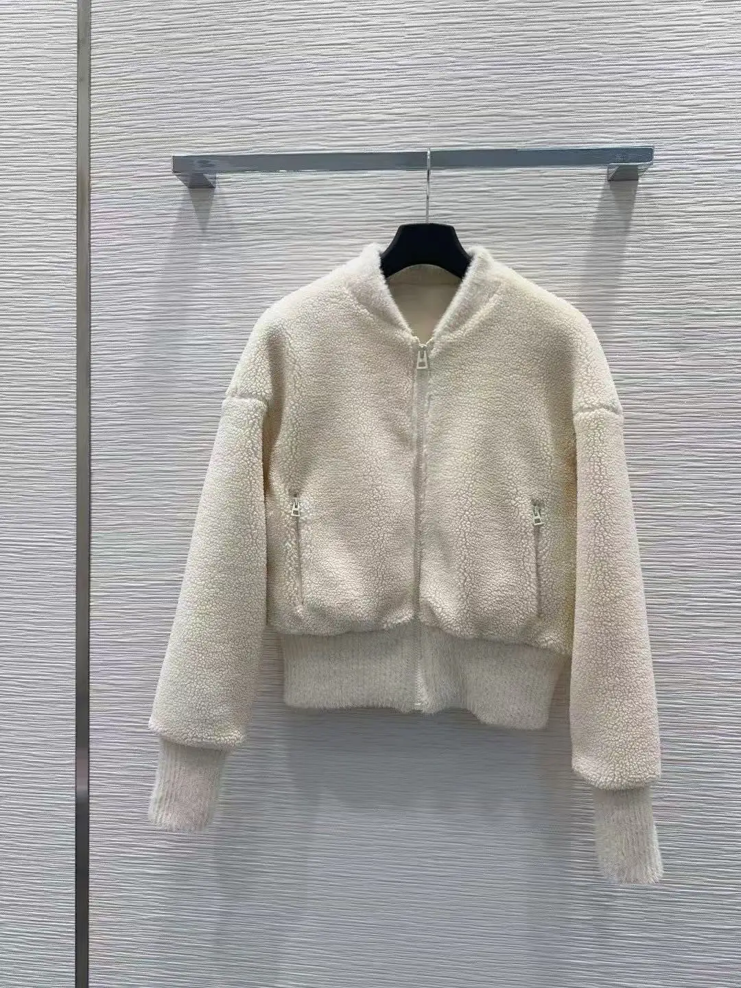 

Autumn Winter New Women Lamb's Wool Coat Solid Zipper Long Sleeve Chic Casual High Quality Elegant Casual Sweet Jacket Tops