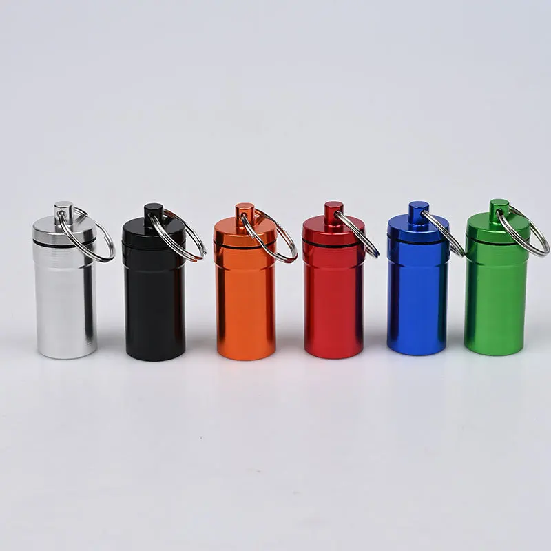 Colorful Portable Mini Pill Case Waterproof Medicine Storage Box Container Bottle Holder Keychain Outdoor Travel Metal Pill Box