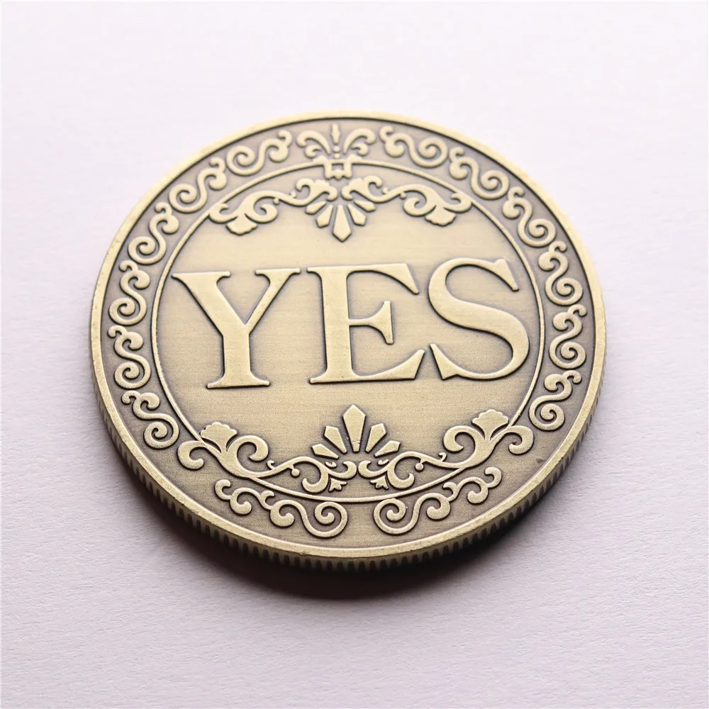 YES Or NO Make Decision Coin Diameter 40mm Coin Double Sided Embossed Plating Challenge Lucky Souvenir Coin Crafts Collection