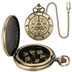 Pocket Watch Dice Xmas Pendant Mini Metal DND Dices Clock pocket watch case DND dice for DND Player Christmas Gift Pendant
