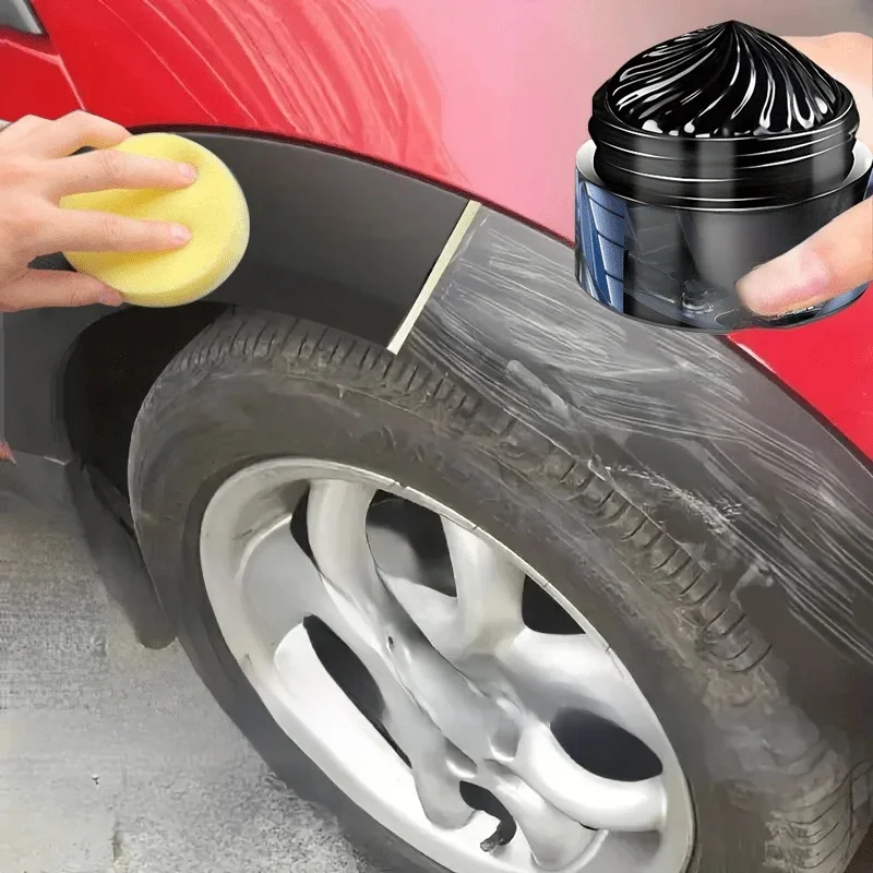 Pâte de réparation plastique pour voiture – Réduit le jaunissement et l'oxydation des pièces en plastique, des pare-chocs et des pneus à l'intérieur des voitures, une surface noire brillante