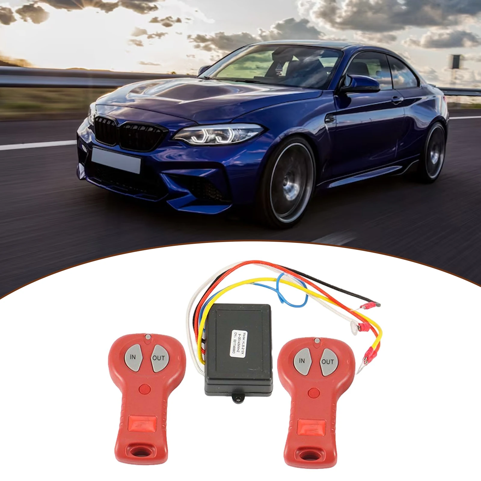 Wireless Winch Remote Control Set 12V 24V 2 Remote Control Set Automatic Winch Control Winch Remote Receiver for Car Auto