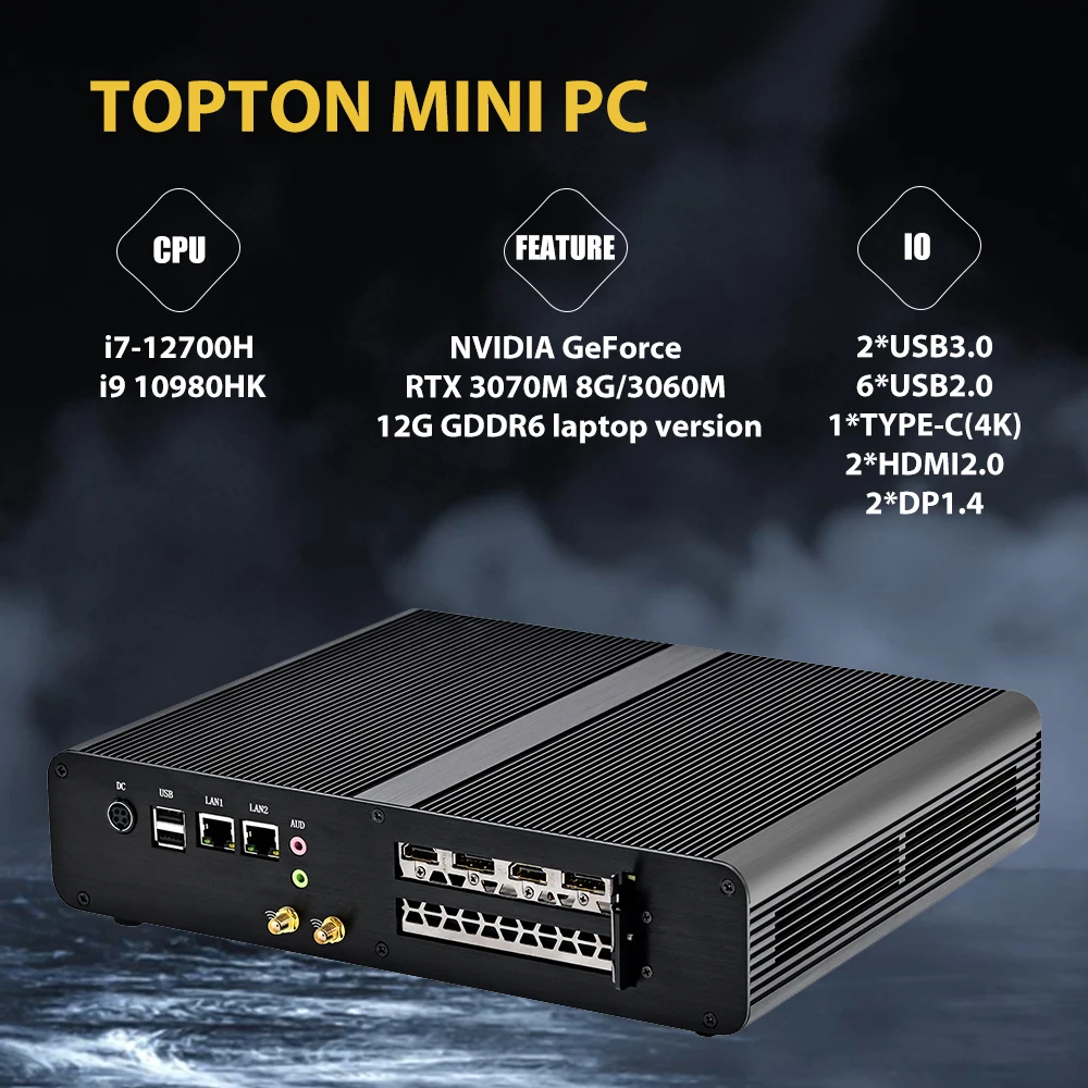 Powerful Mini PC Intel i7 12650H i9-10980HK Discrete Graphic NVIDIA RTX4060 8G 3060 12G Windows 11 Pro Desktop Computer WiFi