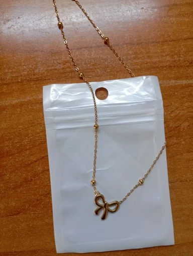 Classic Stainless Steel Bow Charm Necklace Bracelets Earrings For Women Girl New Trendy Choker Jewelry Set Party Gift photo review