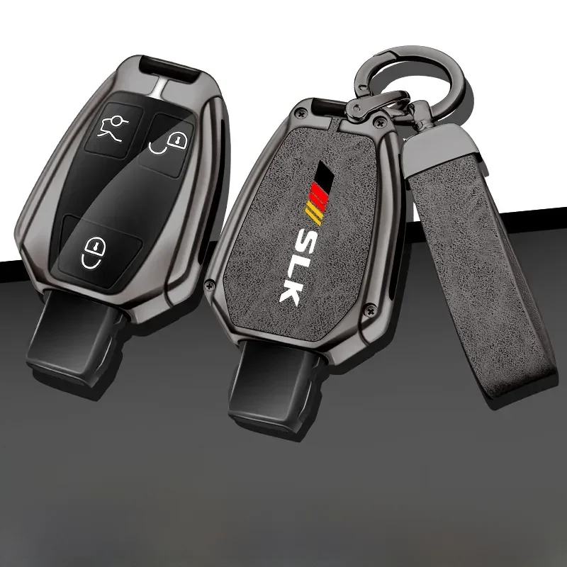 Klucz ze stopu cynku torba samochodowa TPU dla Mercedes Benz SLK Logo brelok do kluczyków do samochodu metalowy samochód obudowa kluczyka akcesoria dekoracja do wnętrza samochodu — 2