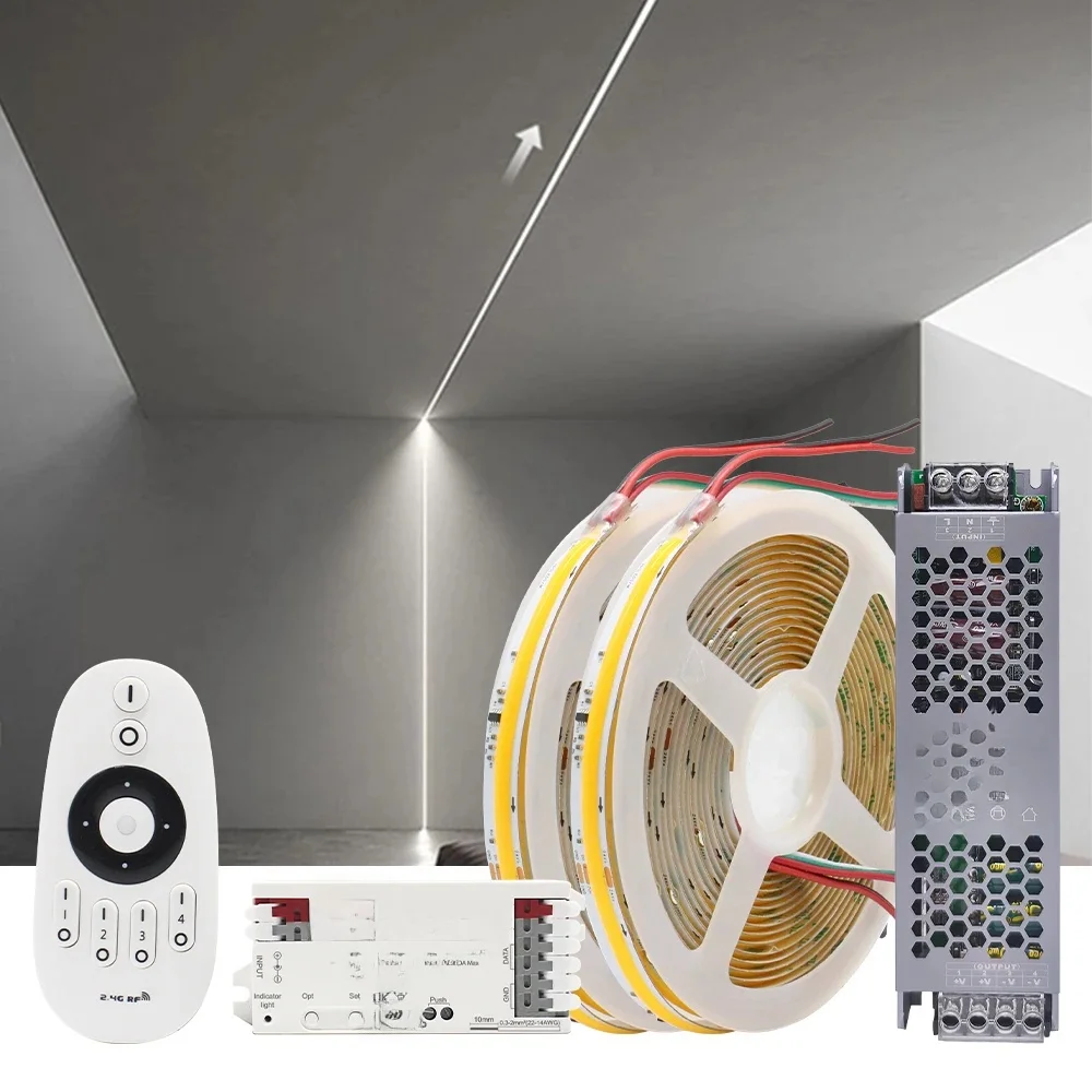 Wyścig konny Bieżąca woda COB LED Strip Lights 24V 360leds/m WS2811 Pixel Tape Lamp Warm Cool White Stripe 2.4G RF Remote Control — 2