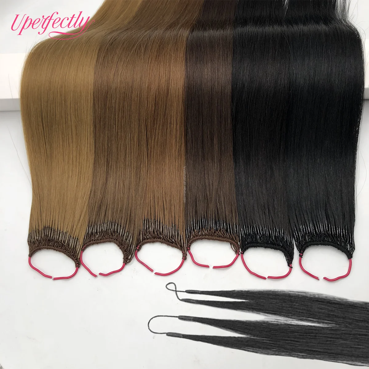 

Uperfectly Korean Cotton Hair Extension 100% Human Hair Pre-Bonded Hair Extensions Natural Color 13-27 Inch For Asian Women