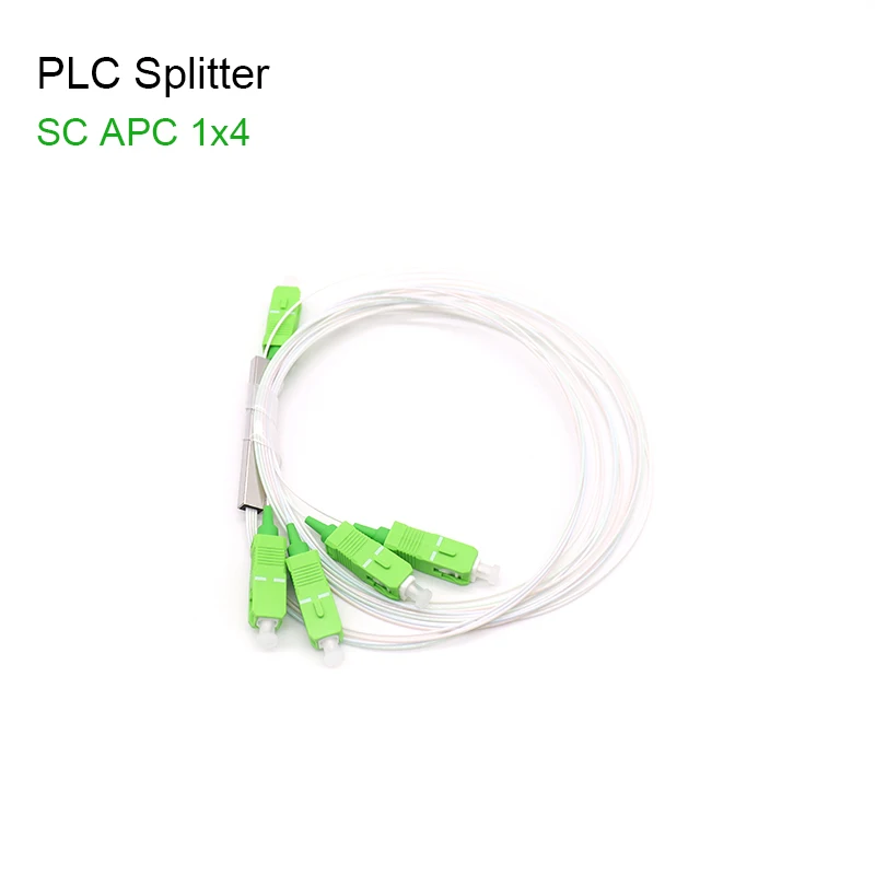 10PCS/Lot Fiber Optic Splitter 1x2 SM Single Mode 0.9mm G657A1 LSZH 1m FTTH PLC Splitter High Quality fiber Connector 1*4 SC APC