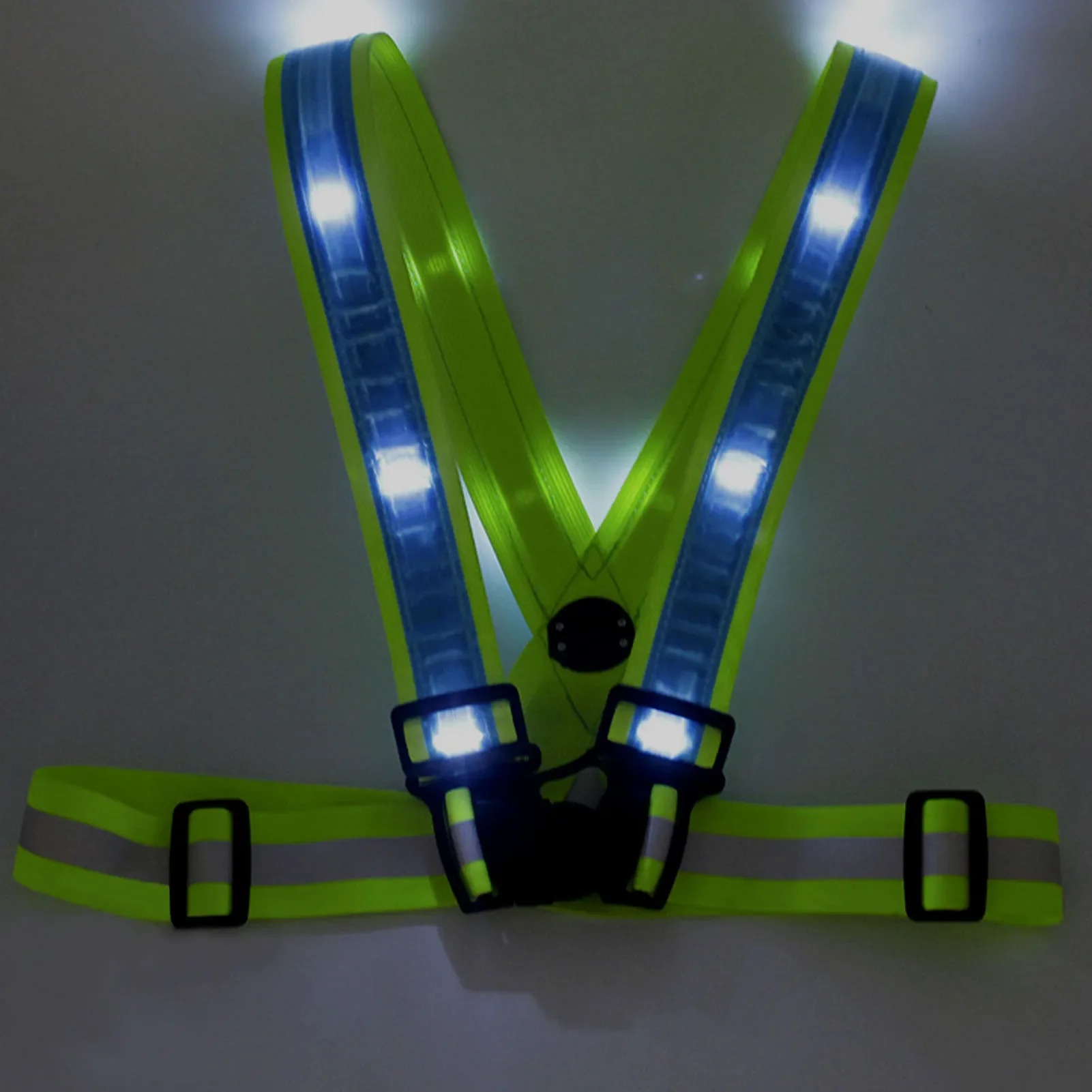 AliExpress LED Reflective Vest 3 Light Modes Light Adjustable Safety Vest For Night Running Motorcycle Cycling