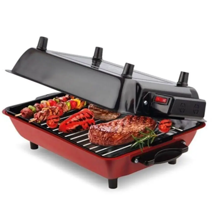 Infrared Electric Grill Large Size 40x30 cm Barbecue Enamel Body and Enamel Tray BBQ Odorless Smokeless Healthy Grill