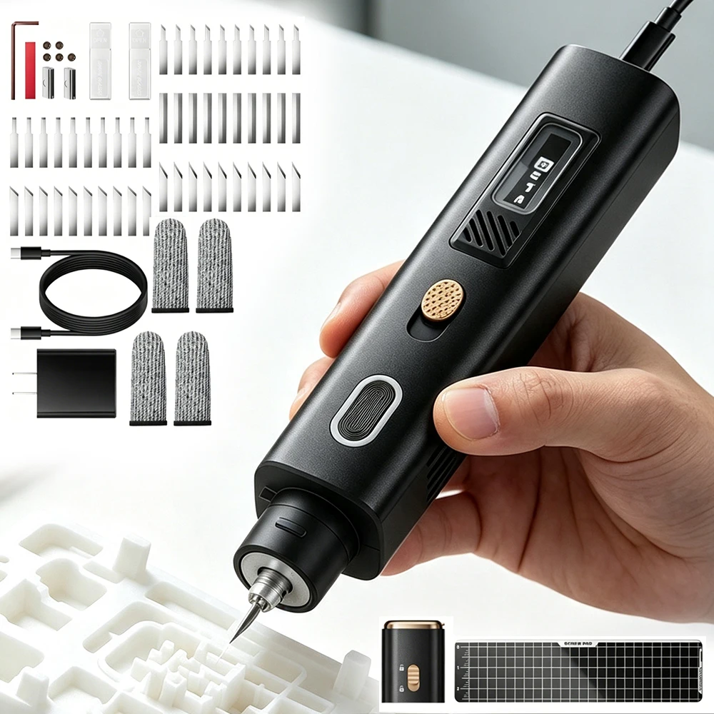 JAKEMY 40kHz Handheld Ultrasonic Cutter JM-Y10 Multifunctional Craft Cutting Tool Cuts 3D Printed Models PVC Leather Wood & More