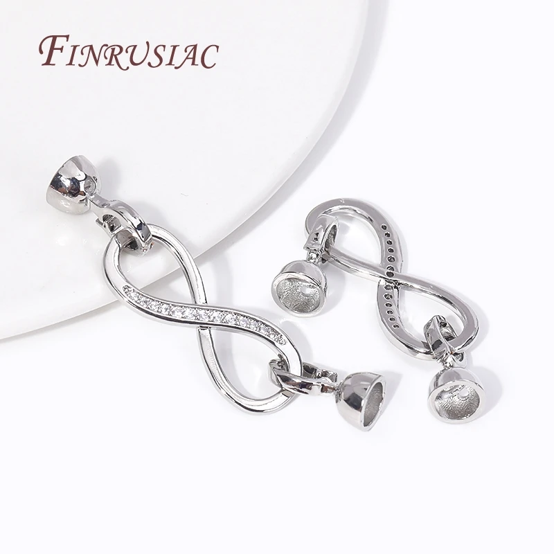 18K Gold Plated Infinity Connector Lock for DIY Pearls Necklaces Bracelets Clasps For Jewelry Making Supplies Accessories