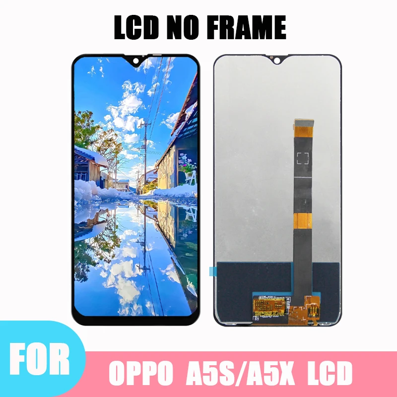 OPPO A5S CPH1909 AX5S CPH1920 LCD 디스플레이 터치 스크린 디지타이저 어셈블리 교체, 프레임 포함, 테스트 완료 6.2 인치