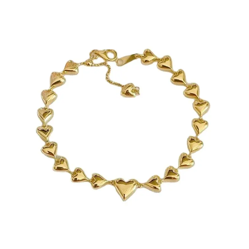 

MADALENA SARARA 18K Yellow Gold Women Bracelet Heart Character Extention Chain Au750 Stamp