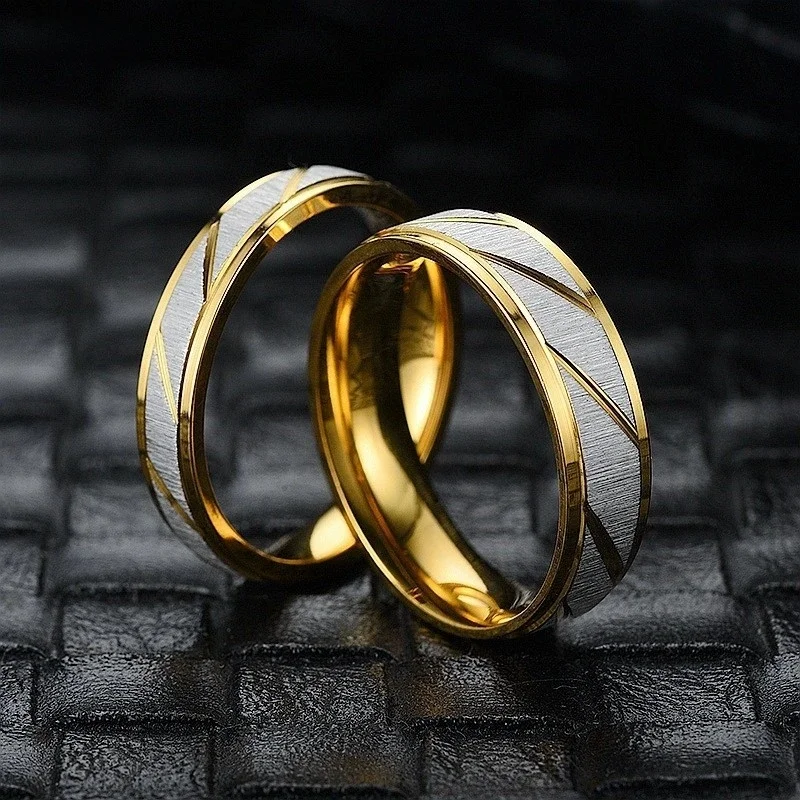 Bagues de Couple à motif ondulé Unique pour hommes et femmes, bague en acier inoxydable de haute qualité, bagues de fiançailles et de mariage, bijoux, livraison directe