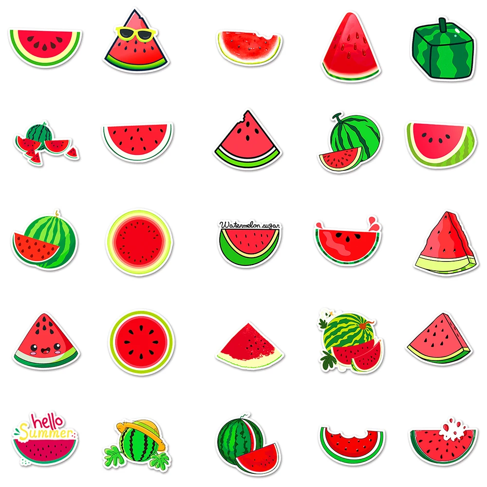 10/30/50PCS Cartoon Watermelon Stickers DIY Laptop Suitcase Fridge Notebook Phone Car Stickers Kids Graffiti Decals Classic Toys