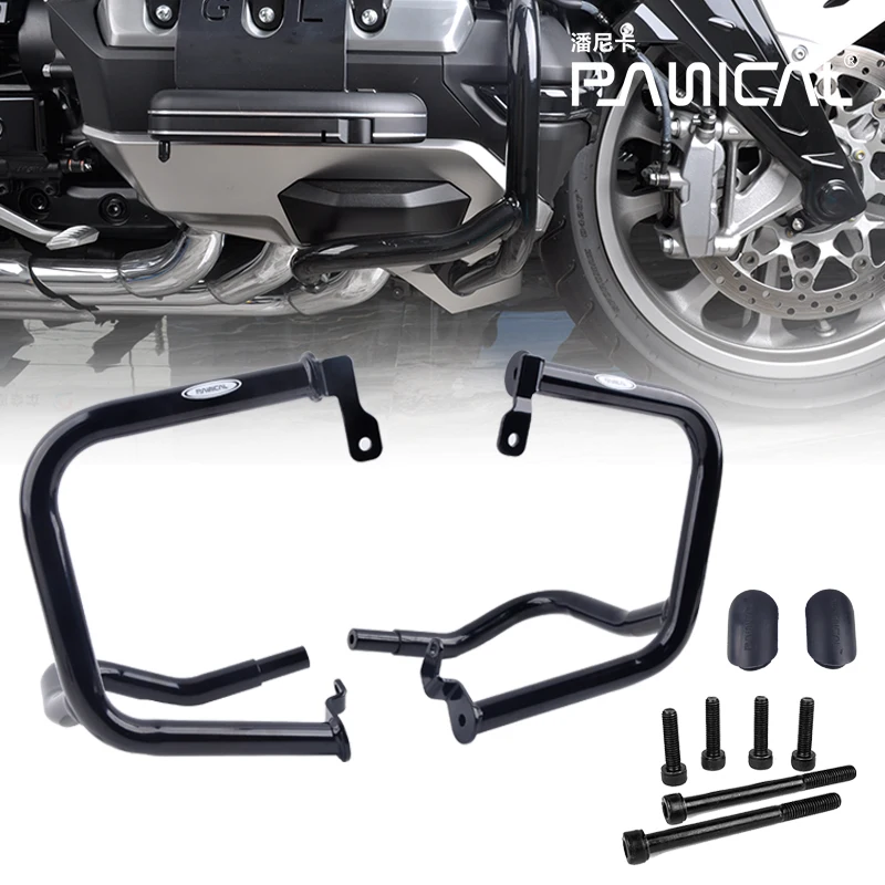 Panical Engine Frame Protector Bumper Guard Anti-collision Bar For Honda Goldwing GL1800 F6B 2018-2024 Stainless Steel Black