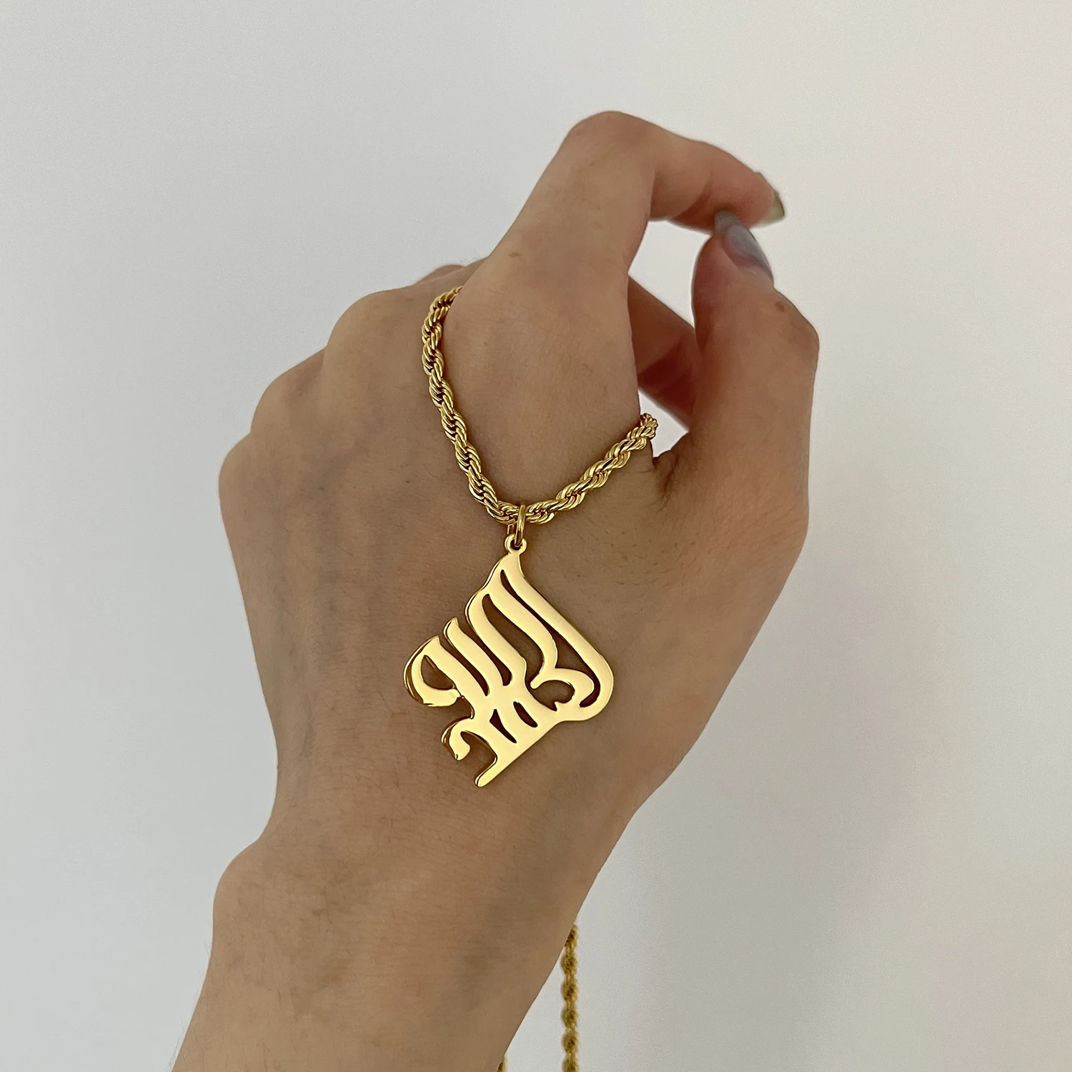 

Personalized Necklace Praise to God Allah Necklace Arabic Calligraphy Necklace Silver Islamic Dainty Eid Gift