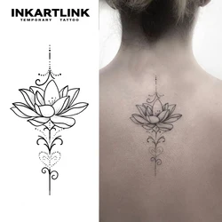 Lotus Heart Temporary Tattoo,Lasts To 15 Days New Technology Magic Waterproof Semi Permanent Sticker