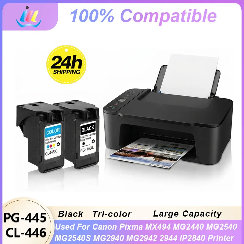PG445 CL446 Ink Cartridge 445XL 446XL Compatible For Canon Pixma MX494 MG2440 MG2540 MG2940 IP2840 MG2545 TS3140 MG3040 TR4540