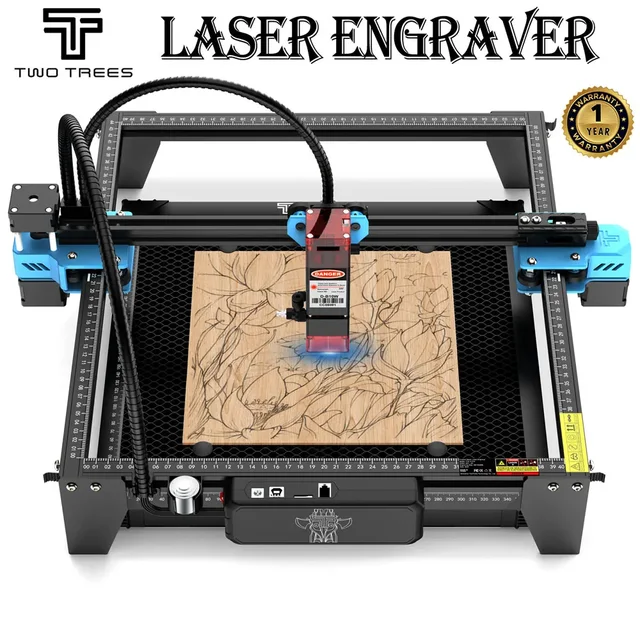TwoTrees TTS-10 Pro grawer laserowy maszyna do grawerowania ze stali nierdzewnej DIY maszyna do cięcia stolarki 445 ± 5nm niebieskie światło maszyna Cnc
