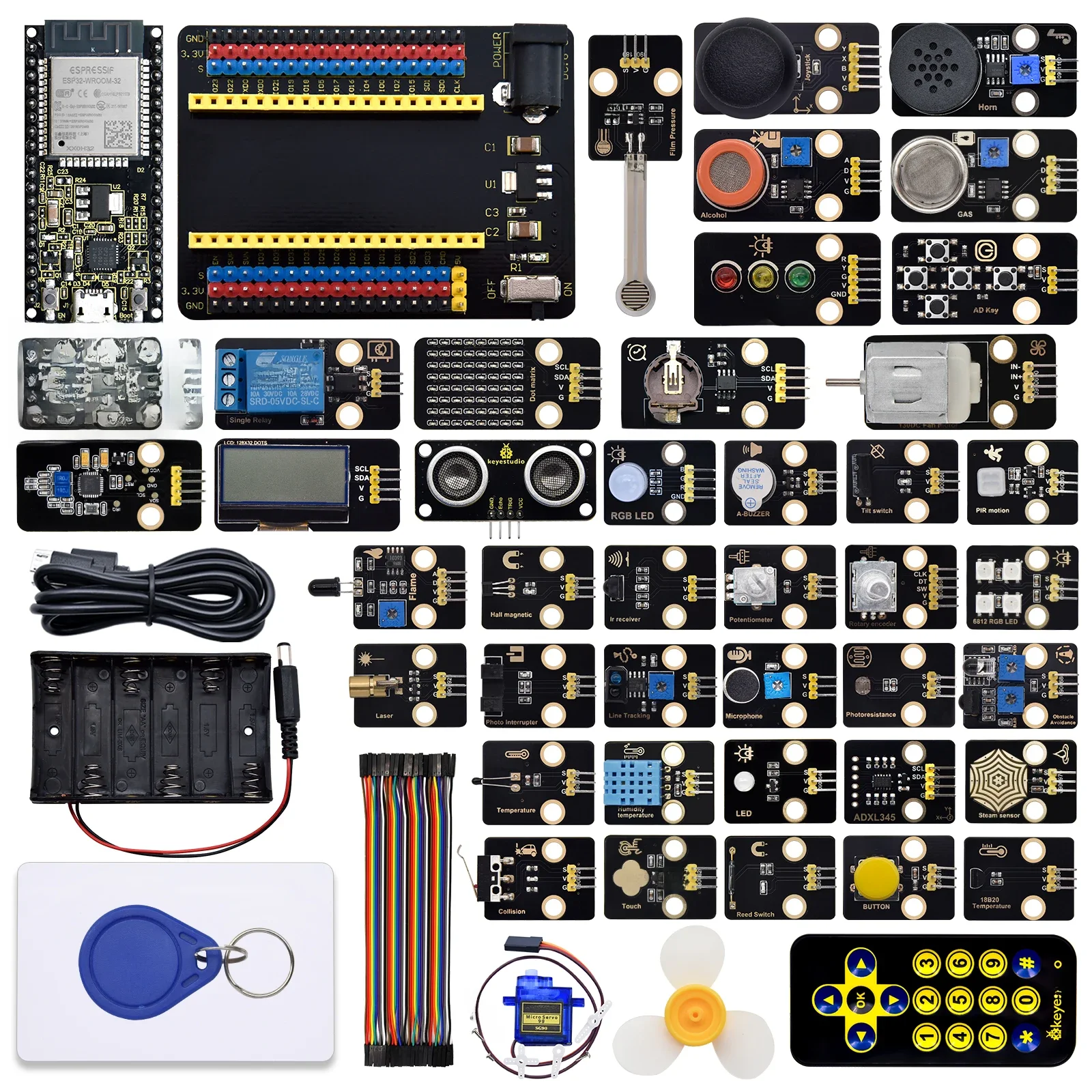 Keyestudio ESP32 42-in-1 Sensormodule Kit voor ESP32 DIY Elektronische Kit, compatibel met Arduino C en MicroPython (65 projecten) - afbeelding 2