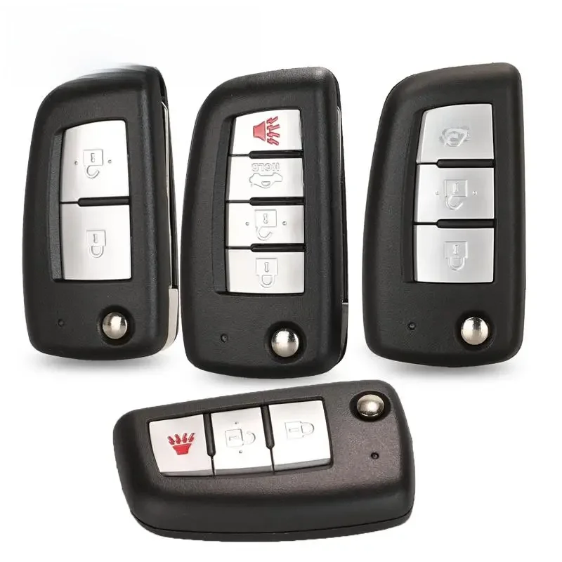 Jingyuqin 2/3 BTN coque de clé de voiture à distance pour Nissan Qashqai Sunny NV200 J11 Pulsar C13 Juke x-trail T32 Micra clé à rabat automatique NSN14