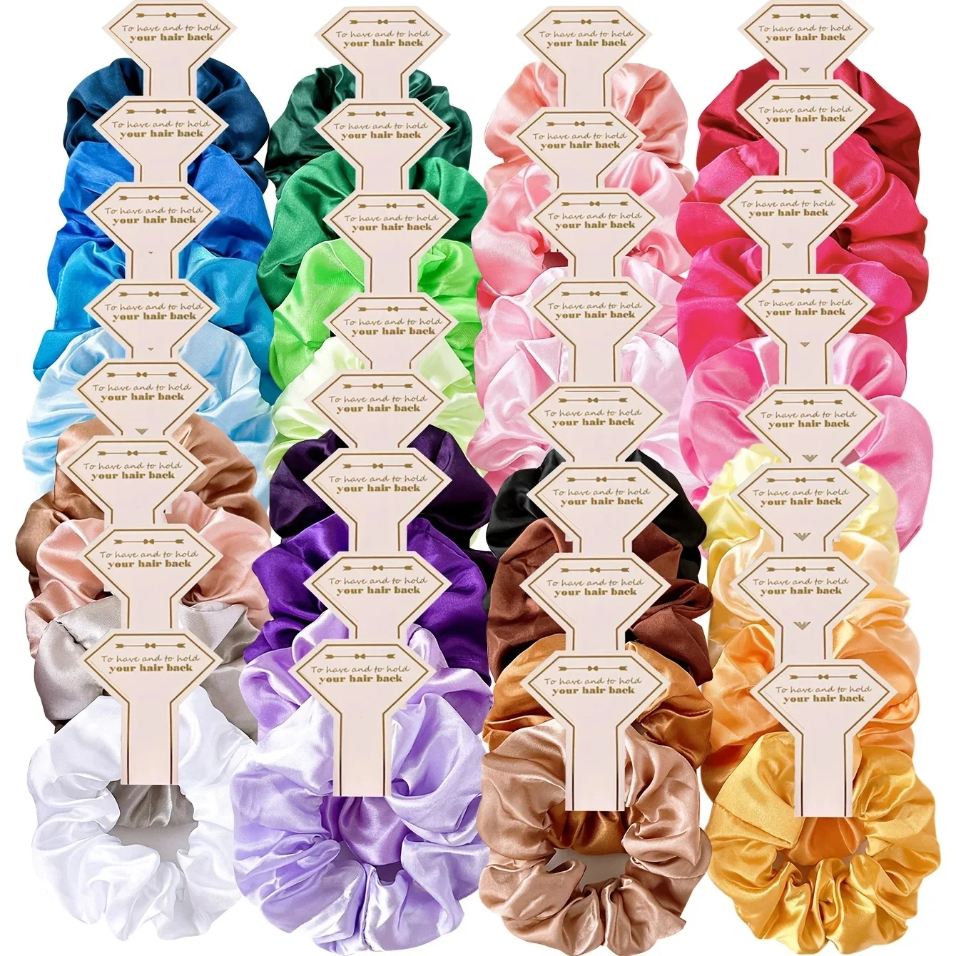 Hair Bands for Demoiselle d'honneur, Hair Ties, Satin Hair Chunchies, Enterrement de vie de jeune fille, Cadeaux pour mariage, 216.239., InjSatin