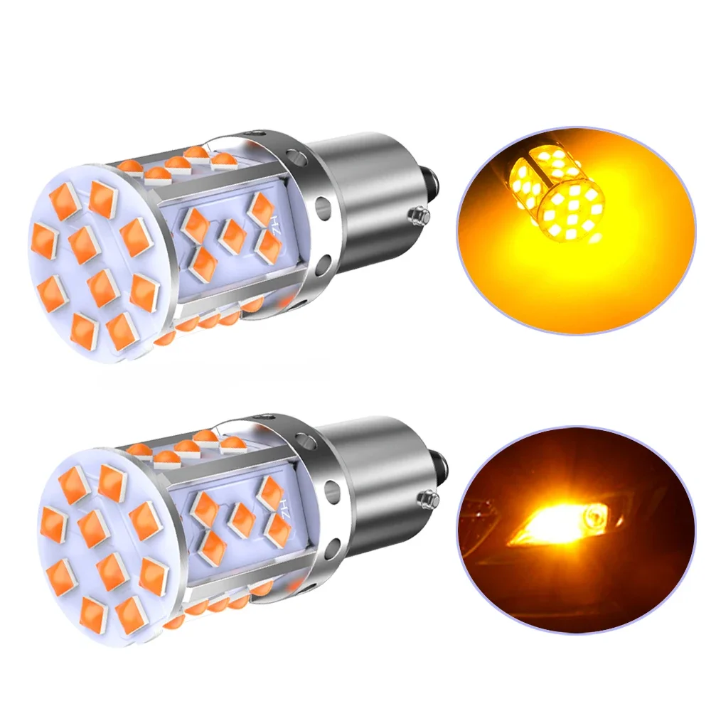 Eine Packung 1156 P21W ba15s Bau15s PY21W 7507 LED Canbus No Hyper Flash Blinker Glühbirne Eingebauter Widerstand Fehlerfrei Orange