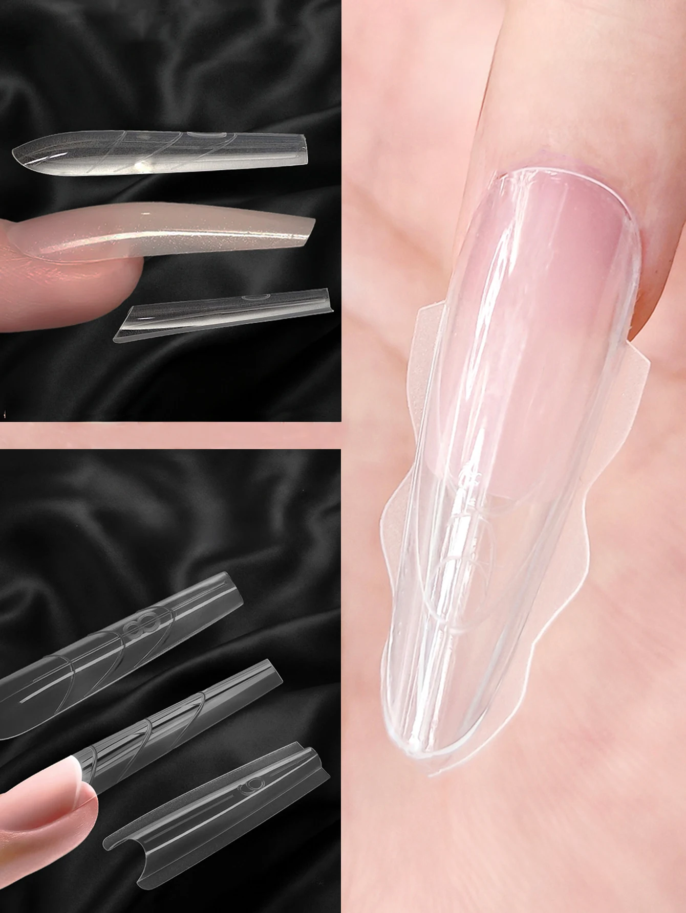 180 قطعة من وضع الأظافر الأندويش، وصلة سريعة بدون ورق، كريستال متضمنة قوالب سفلية وأعلى، سهلة التمديد لصالون الأظافر #4