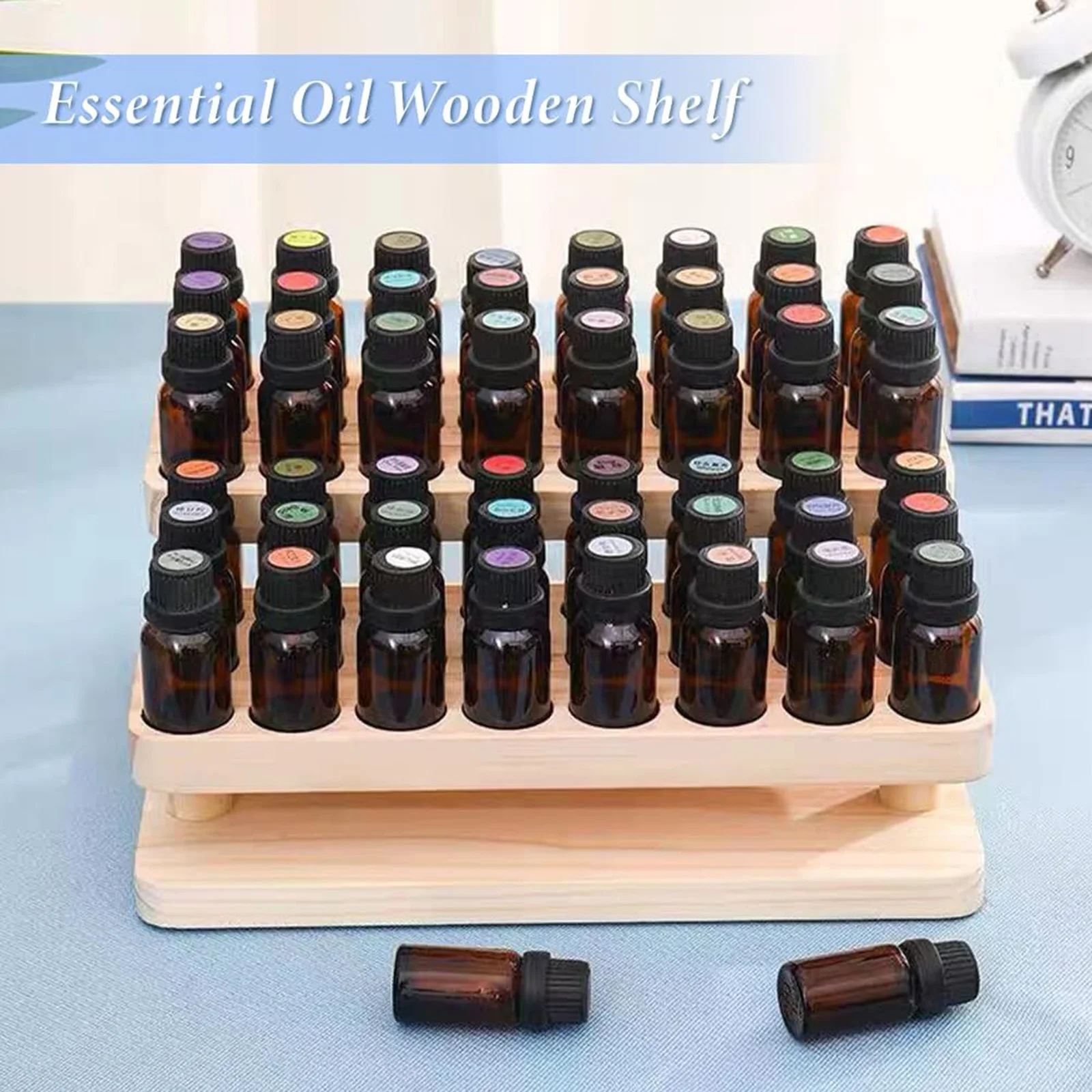 

90 Slots Wooden Lipsticks Holder 3 Tier Tube Display Shelf Portable Tool Rack Essential Oil Display Storage Organizer For Salon