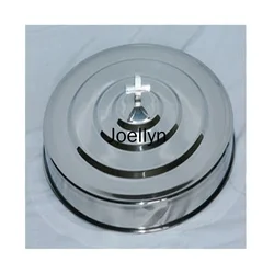 Stainless Steel Church Holy Worship Tray Cover, Ten Cross Lid Hold, 40 Cups Christian Sacures New
