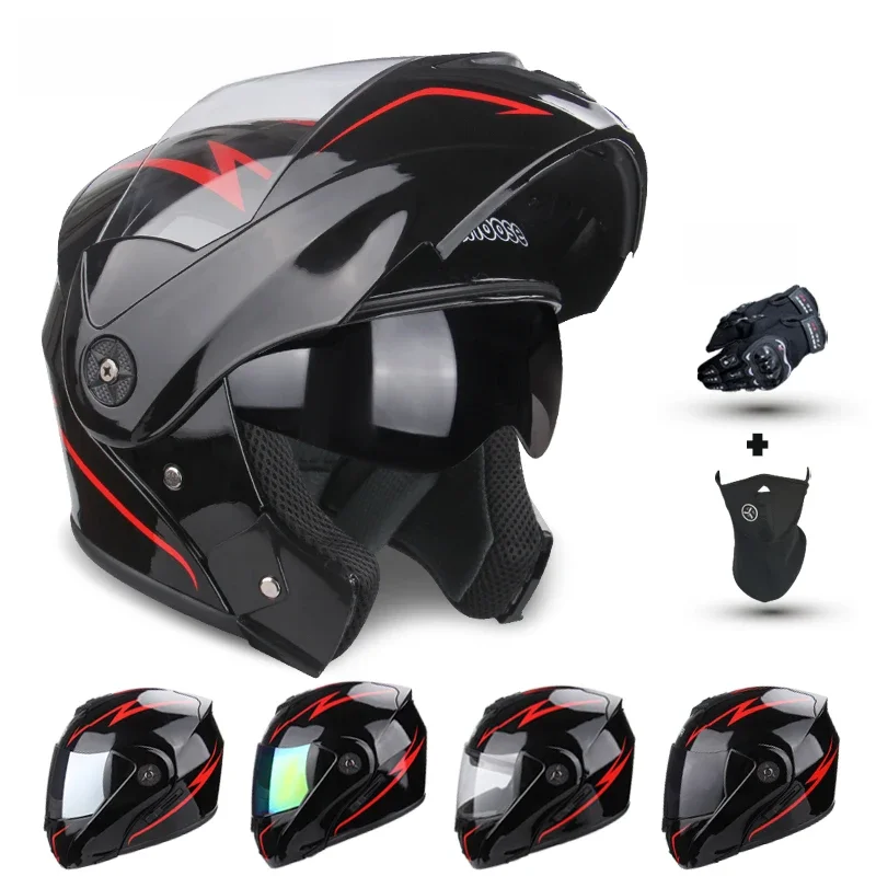 DOT-certificering Uchoose motorhelm dubbele lens dwarsdoorsnede helm veiligheid modulaire fliphelm unisex helm met vizier - afbeelding 2