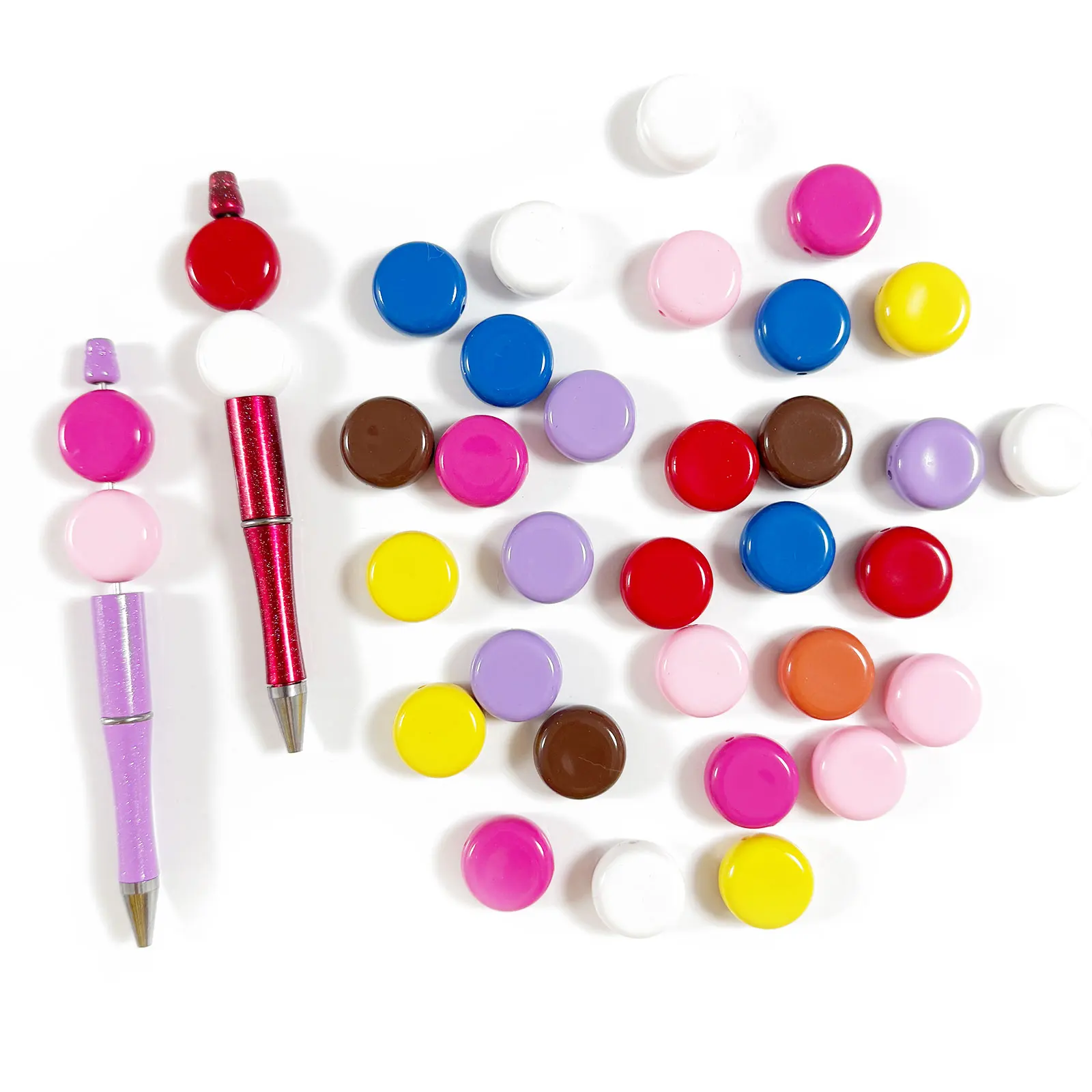 Colorful Oblaten Platter Embryo Base Beads Jewelry Making Phone Chain Keychain Beadable Pen Earrings Accessories DIY Decorations